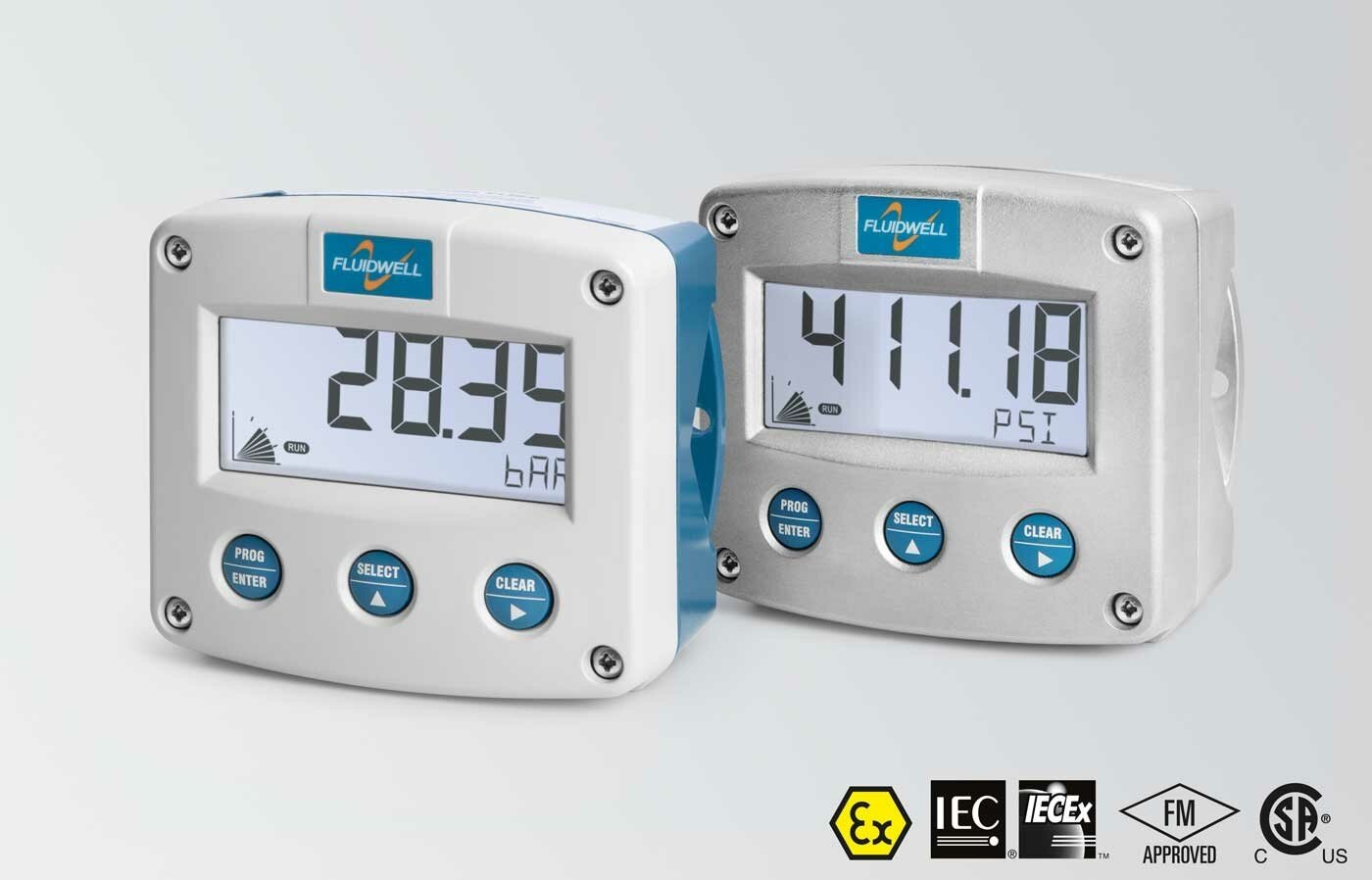 FLUIDWELL F050 Intrinsically safe - Pressure Indicator | Pressure input signals: (0)4 - 20mA.