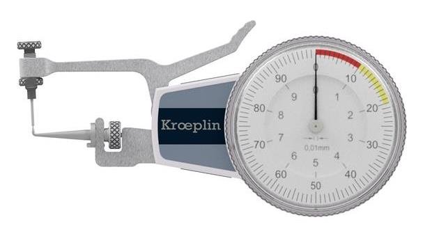 Kroeplin E110D | Range 0 – 2 mm | Graduation 0.01 mm | Wall and base thicknesses for crowns, incisal edges and fissures