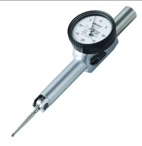 Mitutoyo 513-518-10T | Dial Test Indicator | Pocket Type | Series 513 | Full Set | Swivel Clamp | Stem 4/9.52 mm | Graduation 0.001 inch | Range 0.04 inch