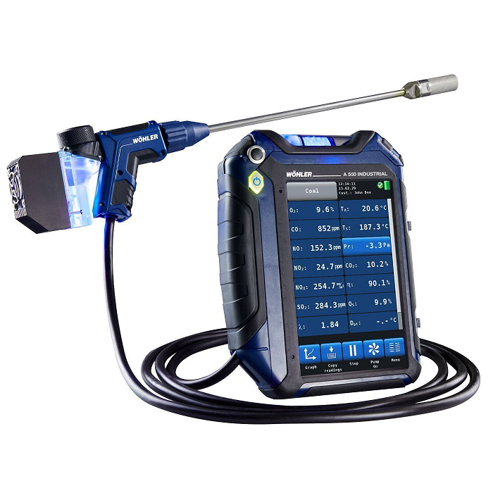 Wohler A 550 INDUSTRIAL | Flue Gas Analyzer | with O2 / CO High / NO / NO2 / SO2