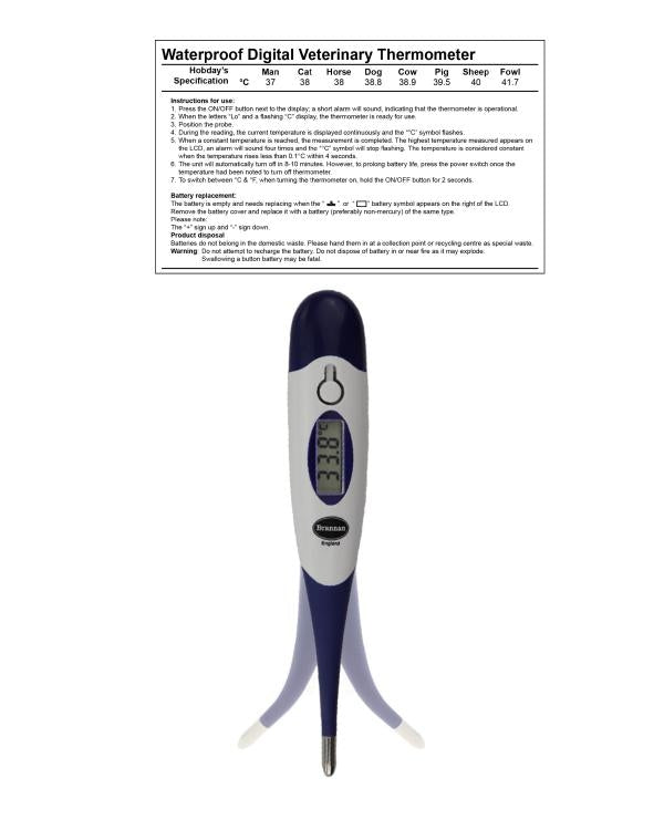 Brannan 11/035/3 | Advanced Digital Veterinary Thermometer | 32 to 42.9 °C, °C/°F - generaltechuae (2)
