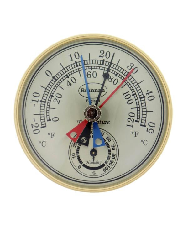 Brannan 12/413/3 | Gilt Dial Max Min Thermometer & Hygrometer | -20 to +50 °C, 0–100 %RH - generaltechuae