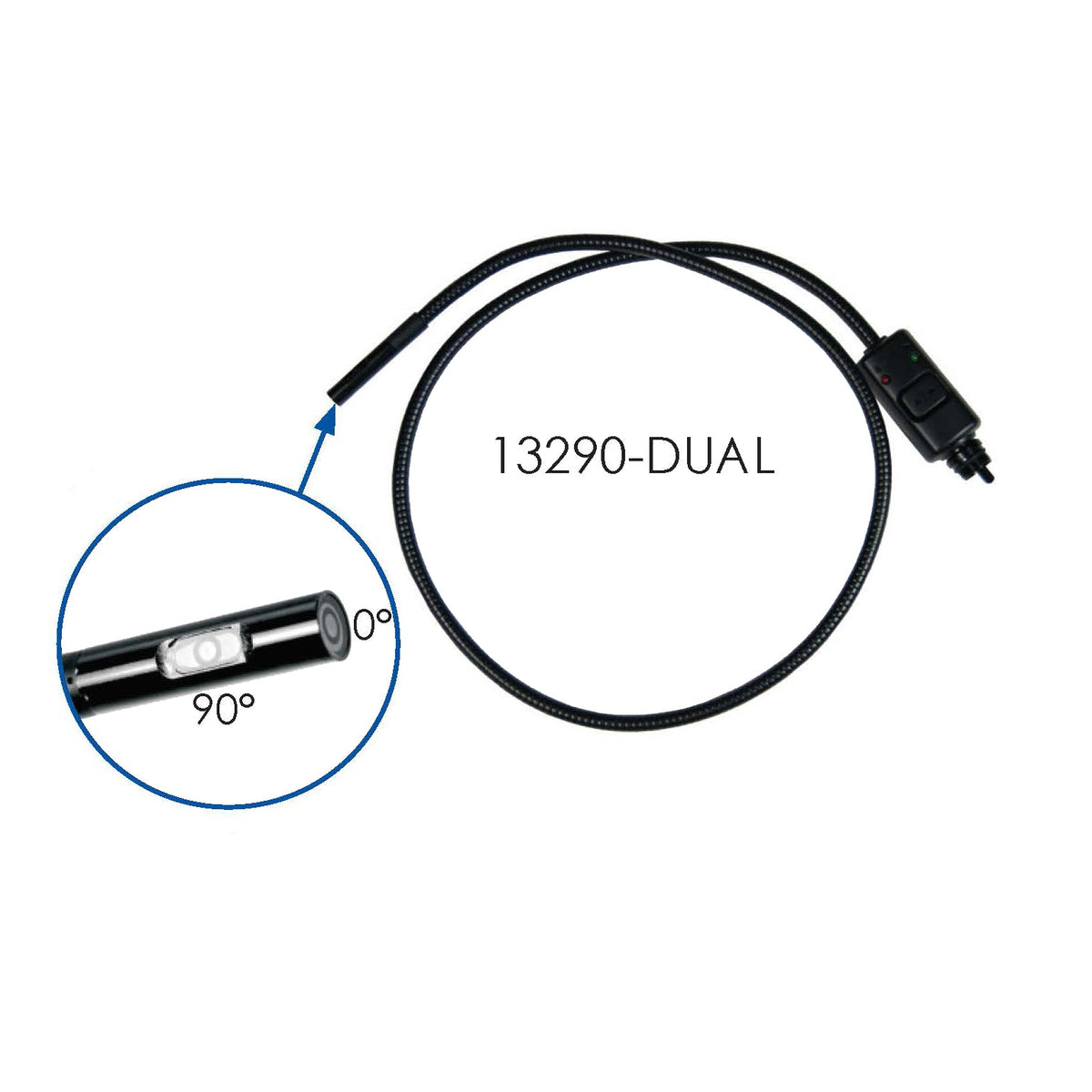 Flexbar 13290-DUAL | Flex-Bore Dual View Camera Head | 9 mm, 0°/90° view, IP67 - generaltechuae