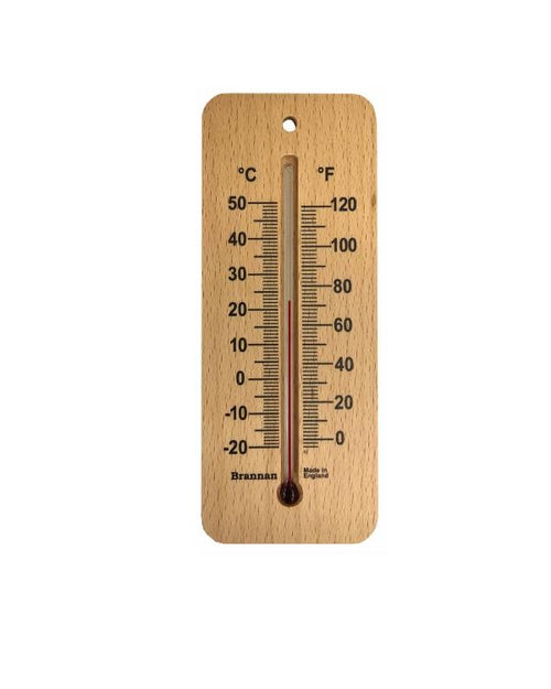Brannan 14/215/3 | 150 mm Wide Wood Wall Thermometer | -20 to +50 °C/°F - generaltechuae