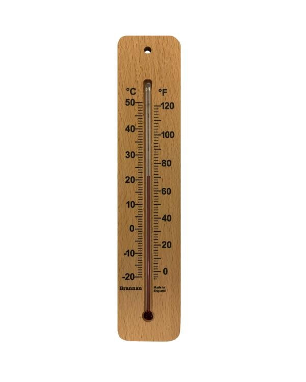 Brannan 14/220/3 | 215 mm Wood Wall Thermometer | -20 to +50 °C/°F - generaltechuae