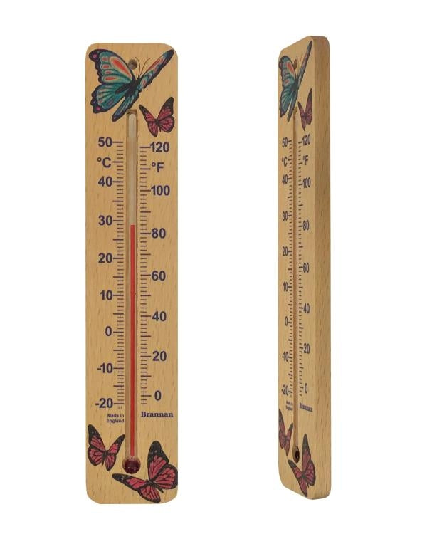 Brannan 14/223/3 | 215 mm Wood Wall Thermometer, Butterfly Design | -20 to +50 °C/°F - generaltechuae (2)