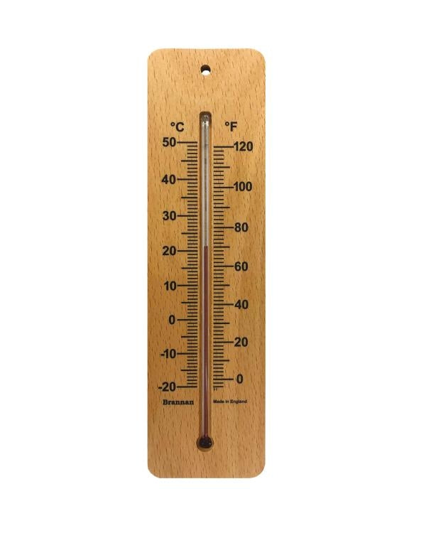 Brannan 14/225/3 | 215 mm Wide Wood Wall Thermometer | -20 to +50 °C/°F - generaltechuae