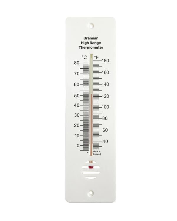 Brannan 14/446/2 | 255 mm Plastic Wall Thermometer, High Range | -10 to +80 °C, °C only scale - generaltechuae