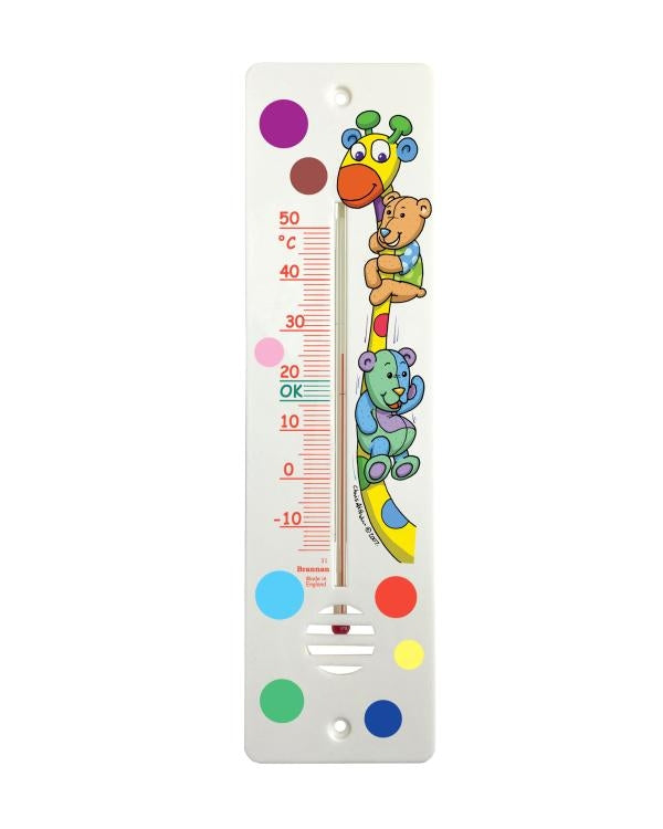 Brannan 14/474/2 | 255 mm Nursery Wall Thermometer, Giraffe Design | -10 to +50 °C - generaltechuae
