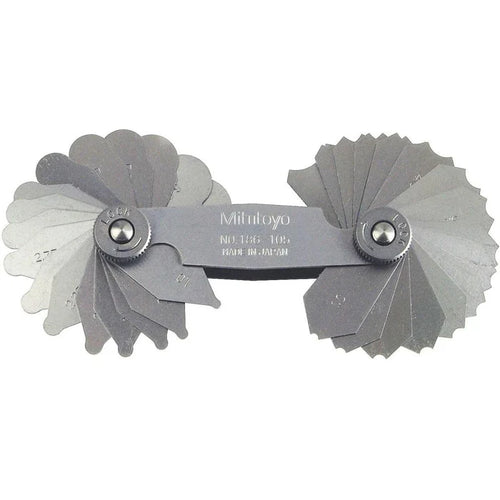 Mitutoyo 186-105 Radius Gage 34 Set Leaves, Range 1-7mm