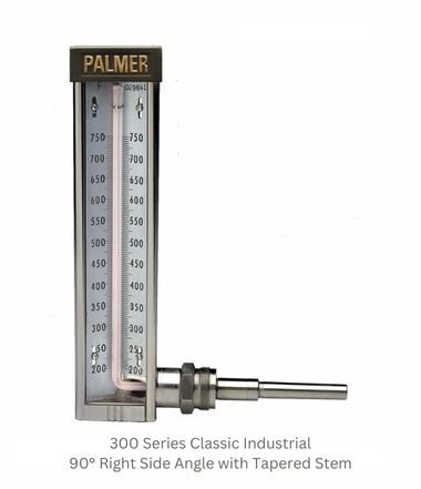 Palmer Wahl 300_Series | Classic Industrial Thermometer, 9 in Case, 300 Series | Brass V-Case - generaltechuae