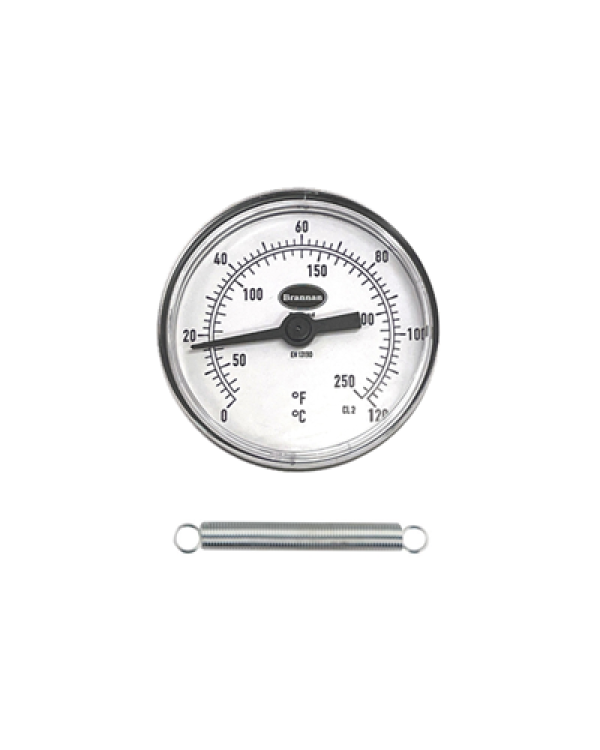 Brannan 33/404/0 | Clip-On Pipe Thermometer, Plastic, No Bezel | 0 to +120 °C/°F - generaltechuae
