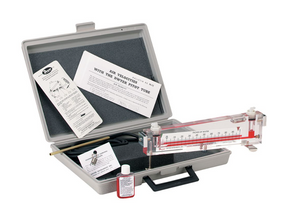 Dwyer Instruments 104-8 | Solid plastic portable gage | Range 0-8" w.c. | .10 Minor div. | 9" Scale | Metal carrying case
