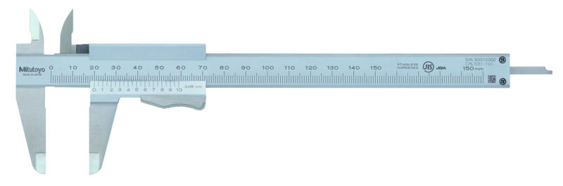 Mitutoyo 531-101 Vernier Thumb Clamp Caliper 0 - 150 mm, Graduation 0.05 mm