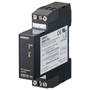 OMRON K8DS-PH1 | Monitoring relay 17.5mm wide, simultanious monitoring of phase sequence and loss in 3phase 3wire systems, One SPDT