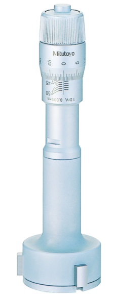 Mitutoyo 368-878, 3-Holtest (Type II) Three-Point Bore Micrometer Economy Type, Range 8 - 9", Graduation.0002"