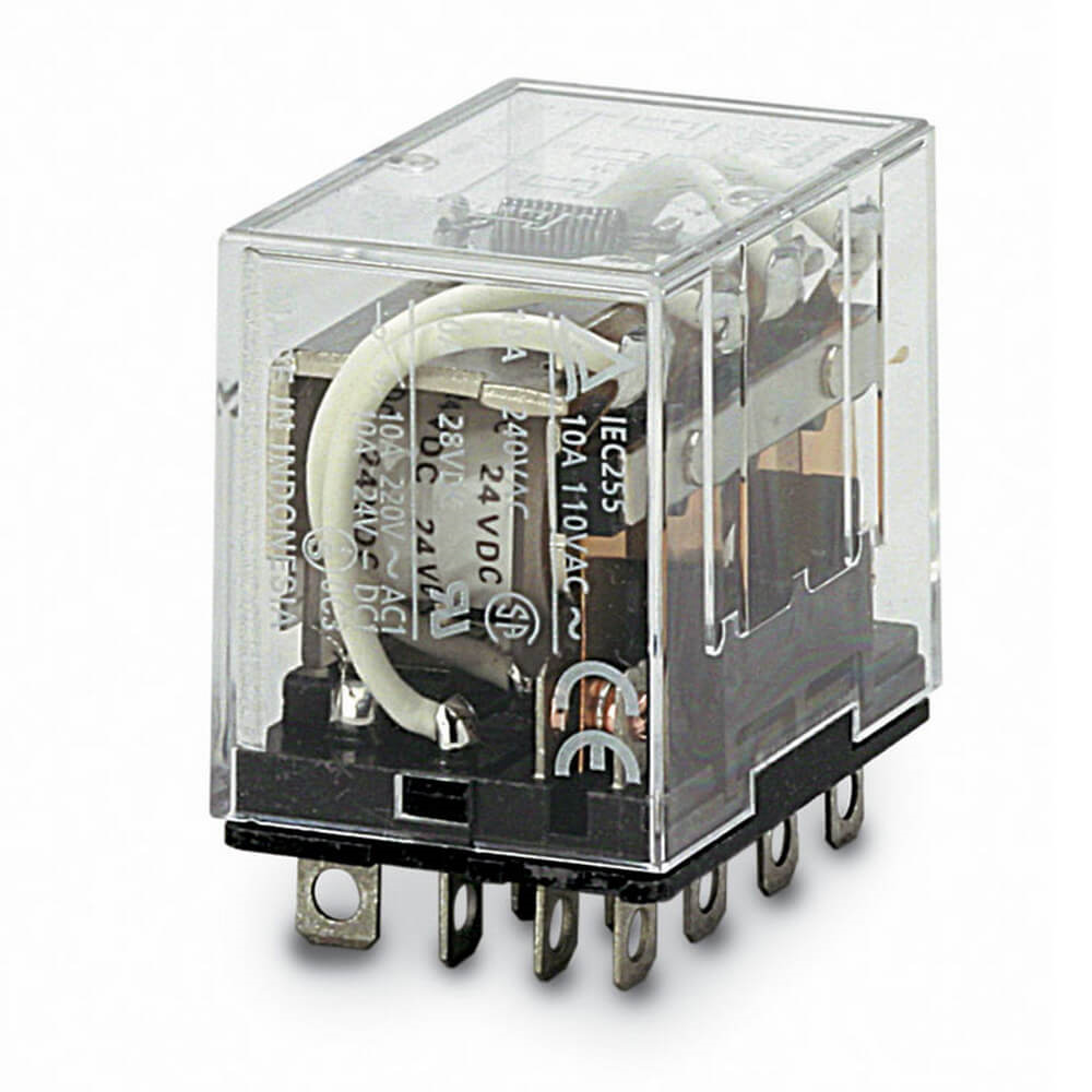 OMRON LY4N 200/220VAC | Relay, plug-in, 14-pin, 4PDT, 10 A, LED indicator, 200/220 VAC