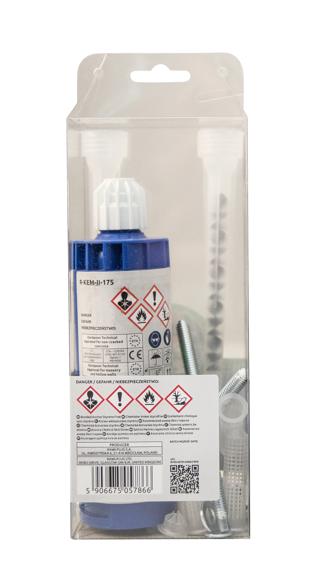 Rawlplug R-KEM-II175SETFR | R-KEM-II Polyester Bonded Anchor Set | 175 ml, 11 elements - generaltechuae (2)