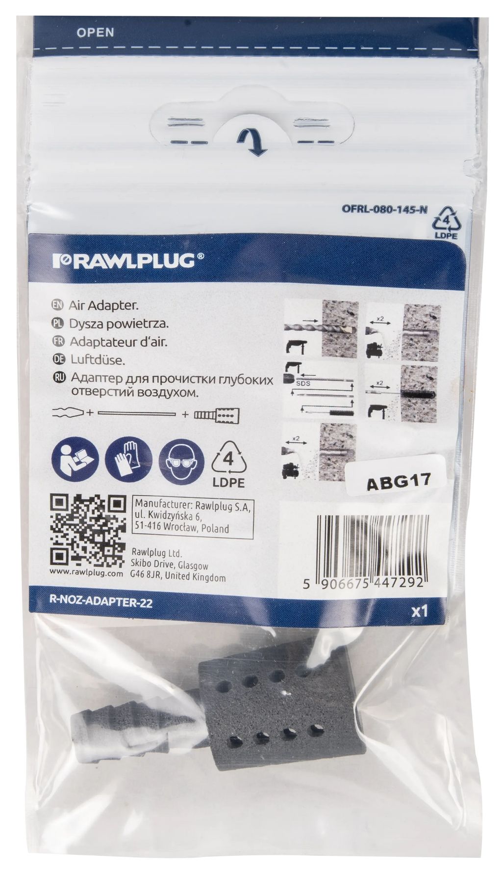 Rawlplug R-NOZ-ADAPTER-22 | Blow-Through Hole Cleaning Nozzle | for M22-M26 holes - generaltechuae (3)