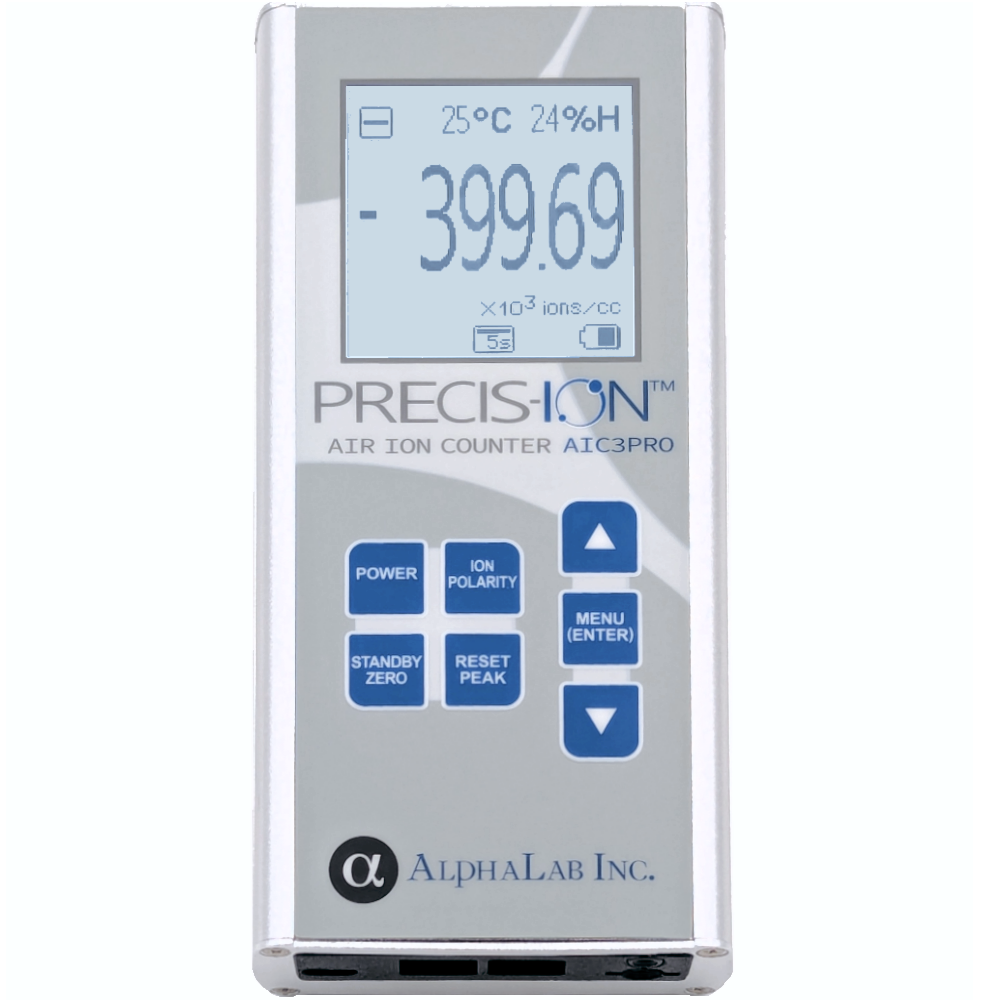 AlphaLab AIC3Pro | Precis-Ion Air Ion Counter | 2M/200M ions/cc, Dual Polarity - generaltechuae