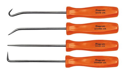 Snap-on ASA204BO | 4 pc Mini Acetate Handle Pick Set, Orange | 4-piece set, acetate handles