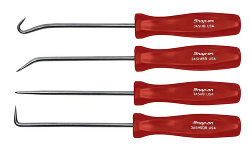 Snap-on ASA204BR | 4 pc Mini Acetate Handle Pick Set, Red | 4-piece set, acetate handles