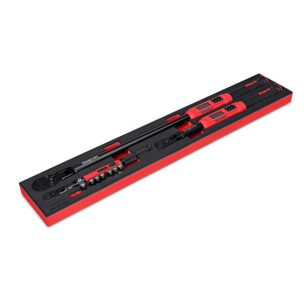 Snap-on ATECHFSET02R | TechAngle Torque Wrench Set with PRO-FI Organiser | 3 pc, 1/4, 3/8 and 1/2 in, Red