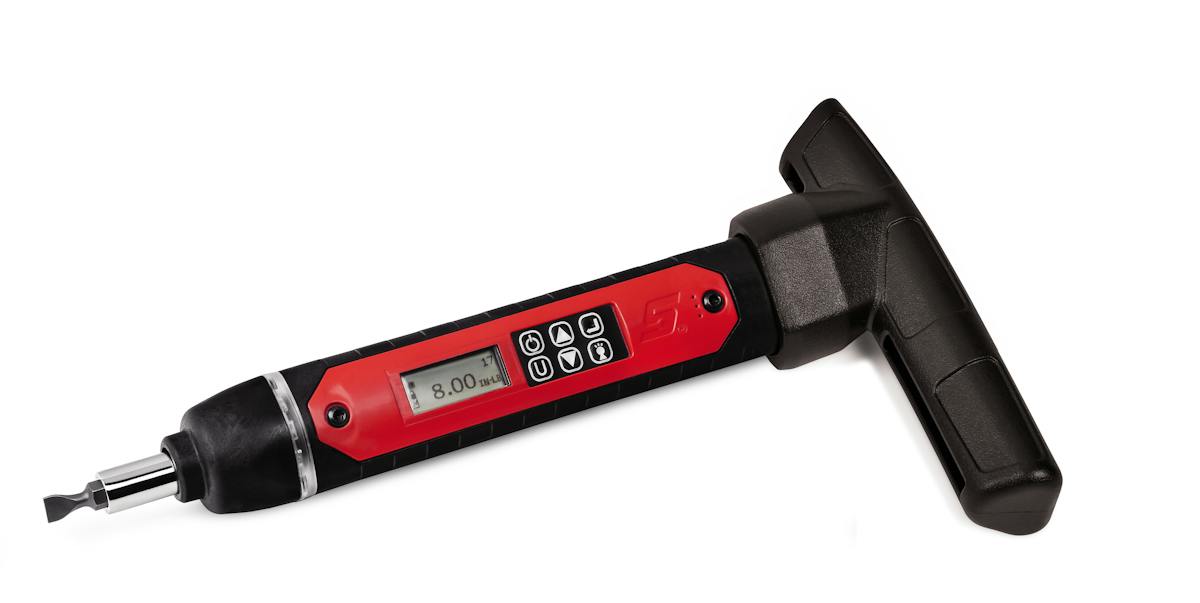 Snap-on ATECHMS80FK | TechAngle 1/4 in Hex Electronic Screwdriver Kit | 4-80 in-lb, 1/4 in Hex, Red Kit