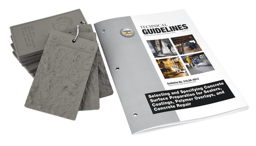 DeFelsko CSPTG | ICRI Concrete Surface Profile Chips with Technical Guide | Set of 10 - generaltechuae
