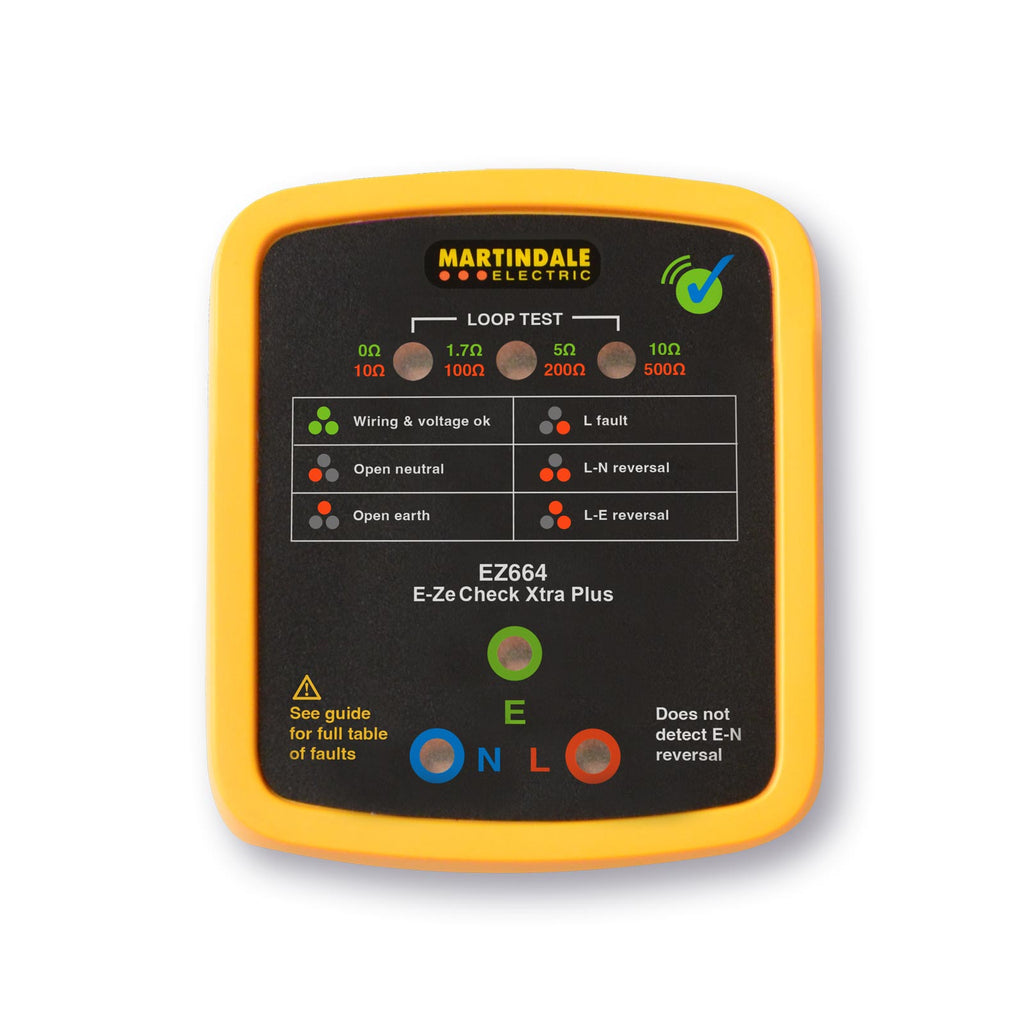 Martindale MAREZ664 | EZ664 Advanced Socket & Non-Trip Earth Loop Tester | With flying leads - generaltechuae