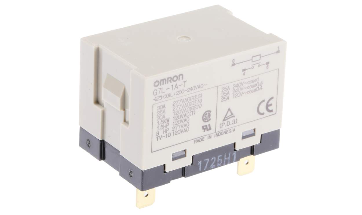 Omron G7L-1A-T AC200/240, Panel Mount Power Relay, 240V ac Coil, 30A Switching Current, SPST - generaltechuae
