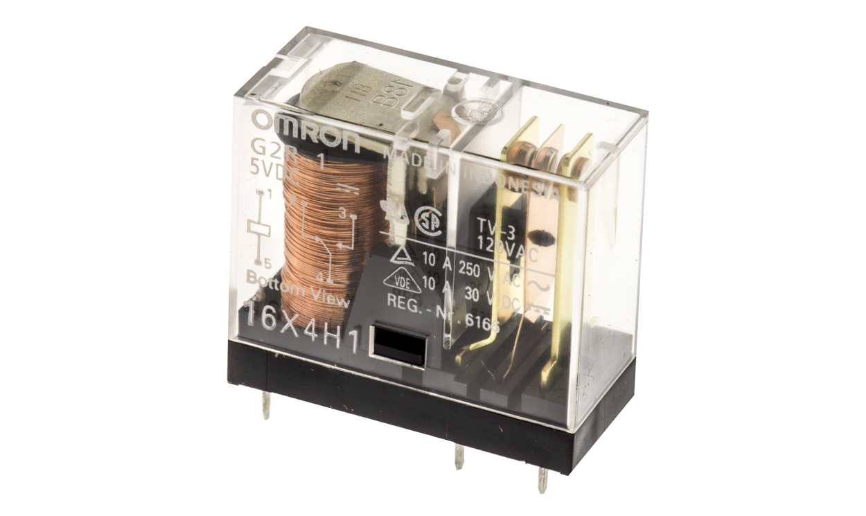 Omron G2R-1 DC5, PCB Mount Power Relay, 5V dc Coil, 10A Switching Current, SPDT - generaltechuae