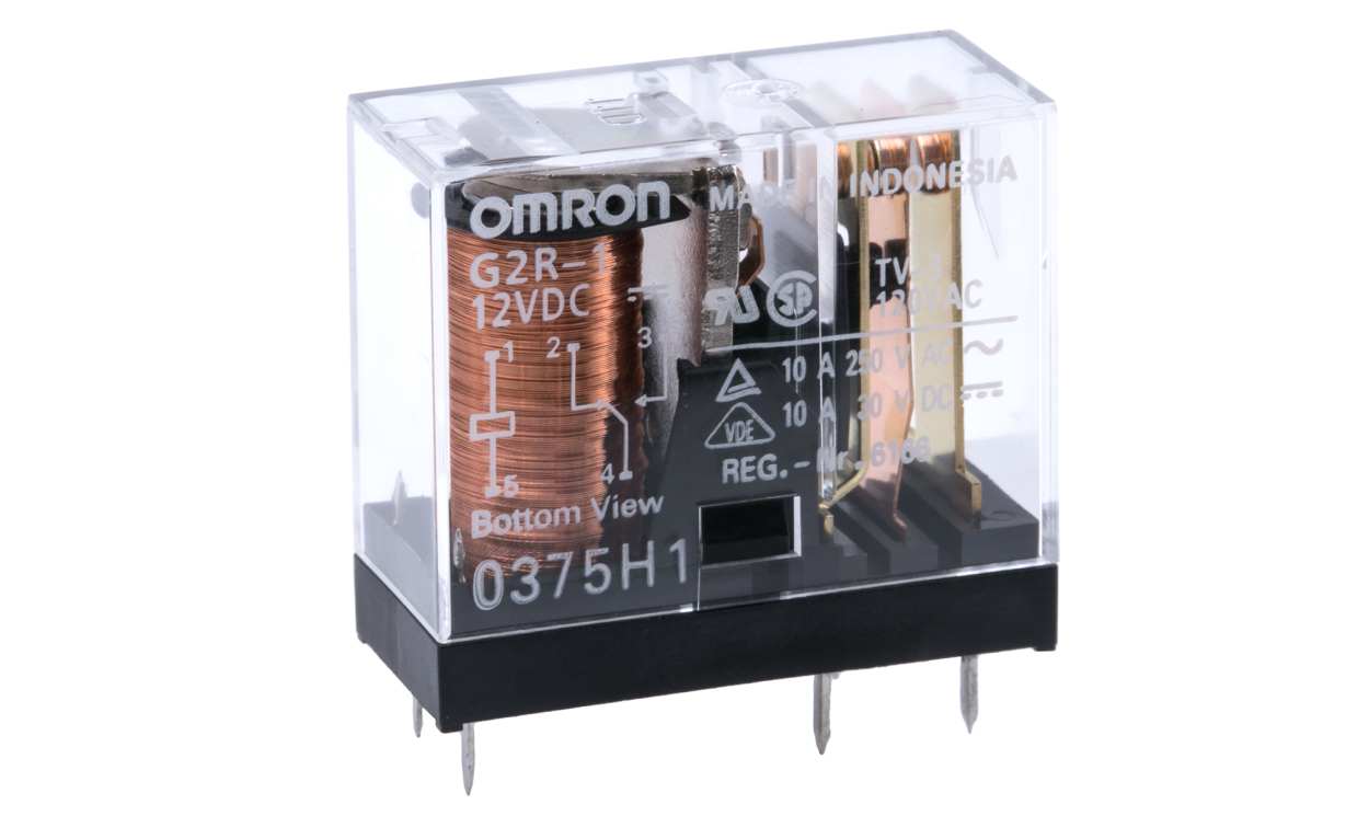 Omron G2R-1 DC12, PCB Mount Power Relay, 12V dc Coil, 10A Switching Current, SPDT - generaltechuae