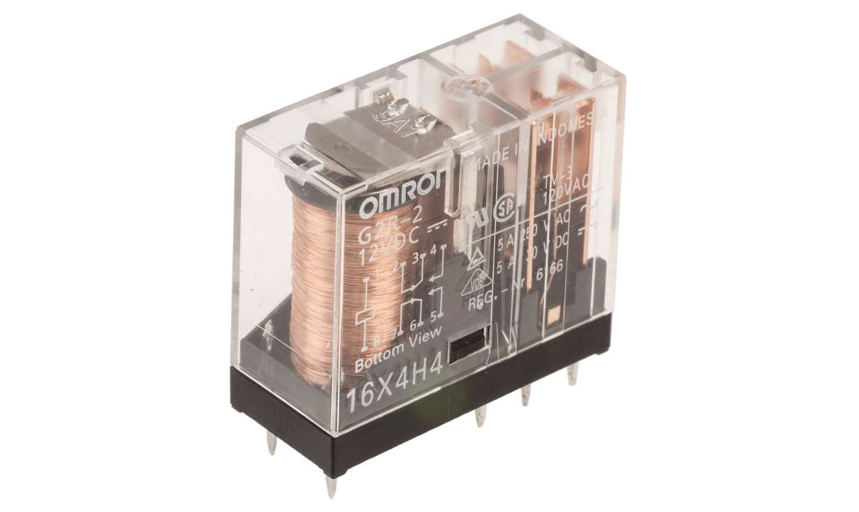 Omron G2R-2 DC12, PCB Mount Power Relay, 12V dc Coil, 5A Switching Current, DPDT - generaltechuae