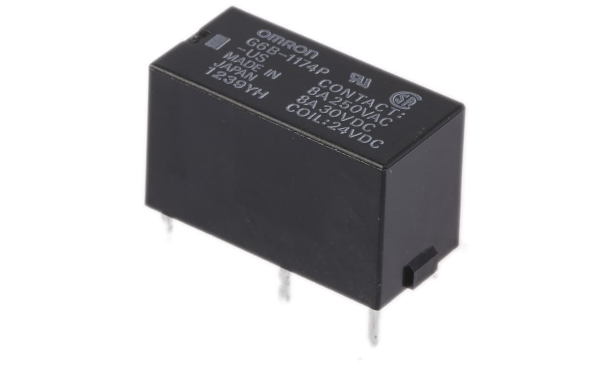 Omron G6B-1174P-US DC24, PCB Mount Power Relay, 24V dc Coil, 8A Switching Current, SPST - generaltechuae