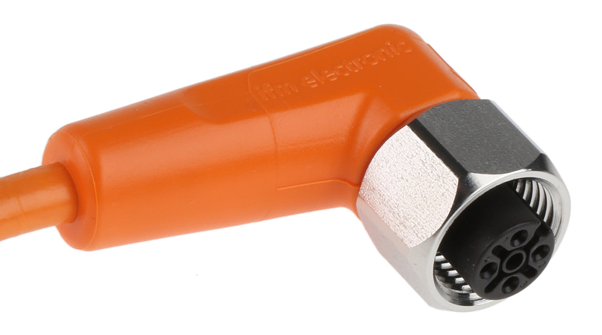 ifm EVT004, Right Angle Female 4 way M12 to Unterminated Sensor Actuator Cable, 5m