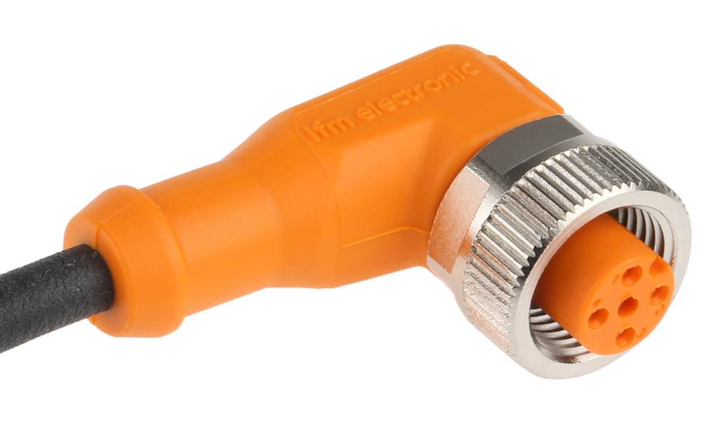 ifm EVC006, Right Angle Female 4 way M12 to Unterminated Sensor Actuator Cable, 10m