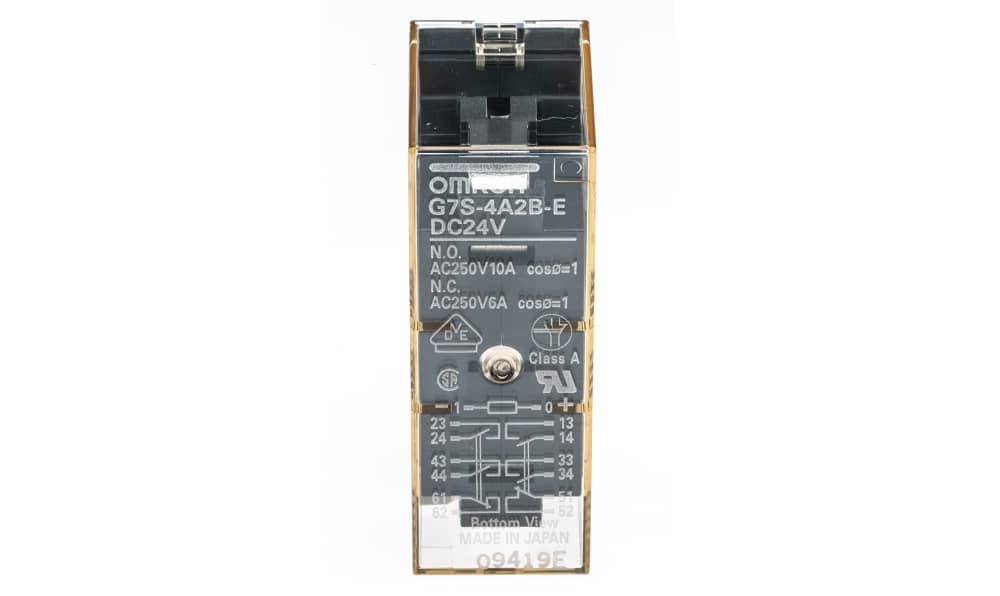 Omron G7S-4A2B-E DC24, PCB Mount Force Guided Relay, 24V dc Coil Voltage, 6 Pole, 4PST, DPST