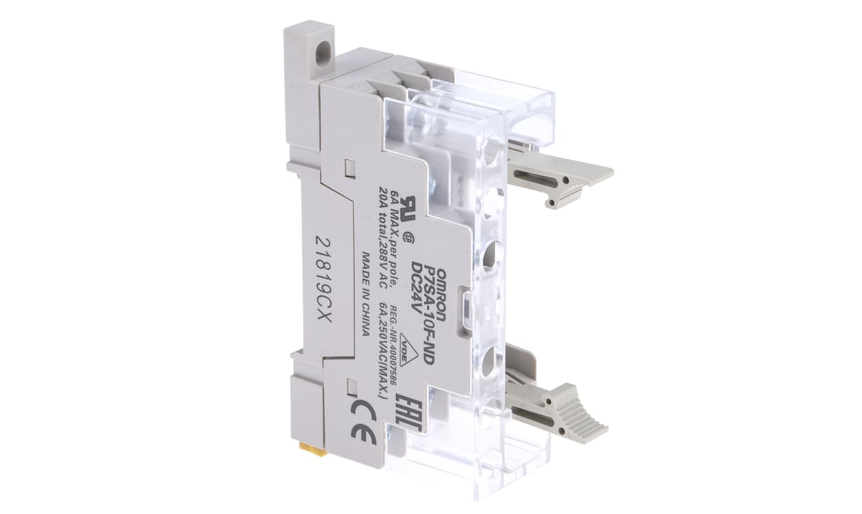 Omron P7SA-10F-ND 24VDC, G7SA 10 Pin 24V dc DIN Rail Relay Socket, for use with G7SA Series - generaltechuae