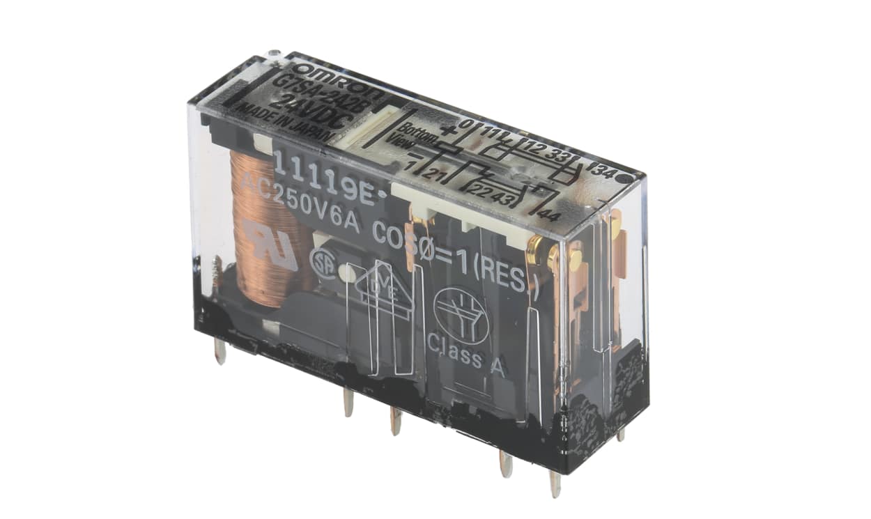 Omron G7SA-2A2B 24VDC, PCB Mount Force Guided Relay, 24V dc Coil Voltage, 4 Pole, DPDT - generaltechuae
