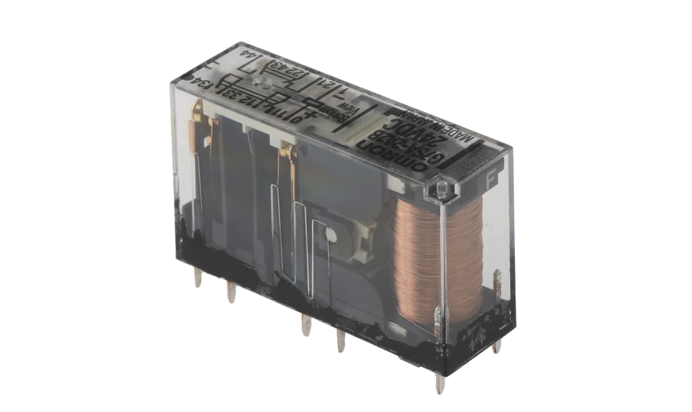 Omron G7SA-2A2B 24VDC, PCB Mount Force Guided Relay, 24V dc Coil Voltage, 4 Pole, DPDT
