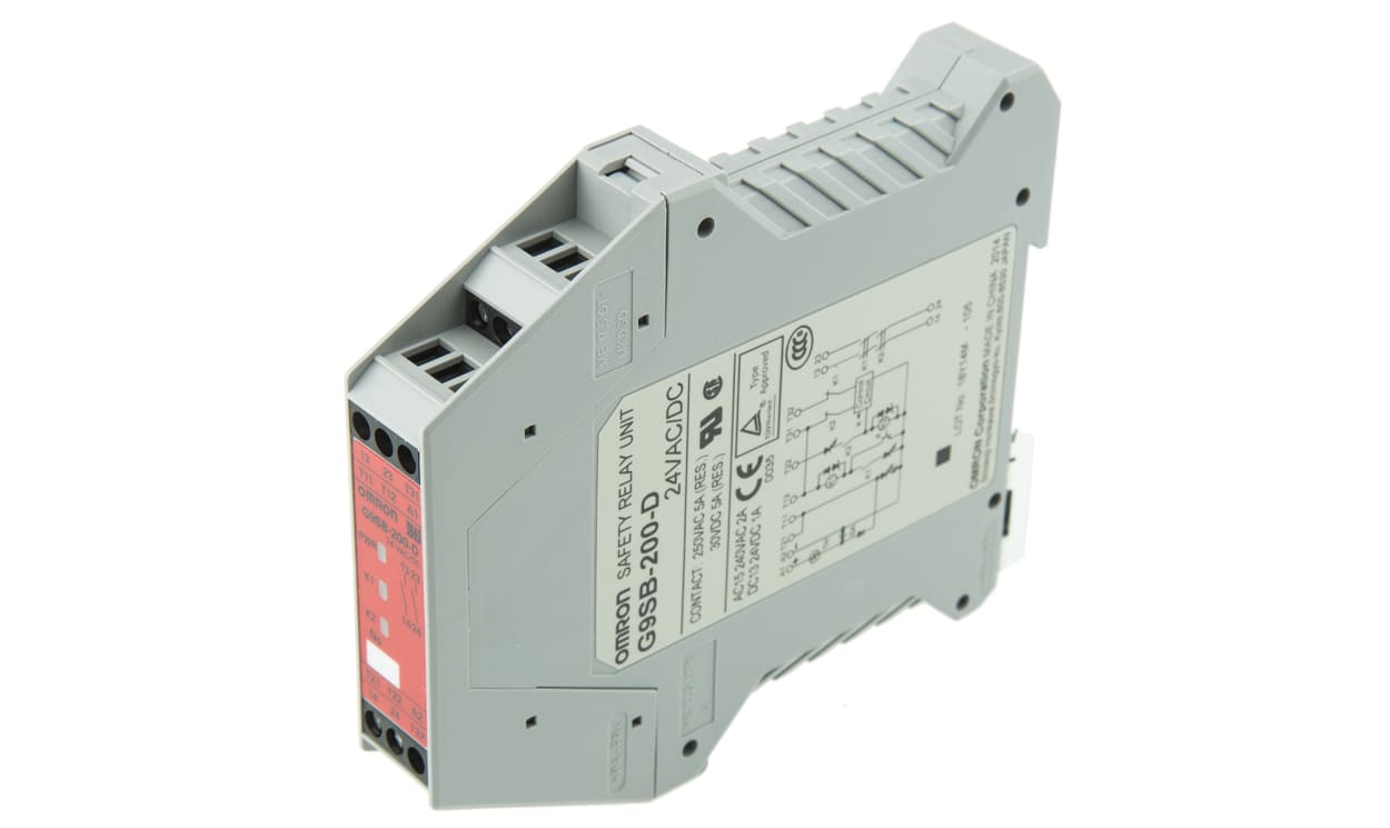 Omron G9SB-200-D AC/DC24, G9SB 0 Auxiliary Contacts Safety Relay 24V ac/dc, Dual-Channel 2 Safety Contacts - generaltechuae