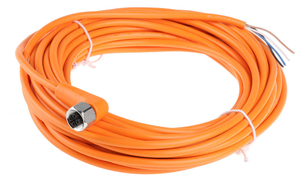 ifm EVT005, Female 4 way M12 to Unterminated Sensor Actuator Cable, 10m