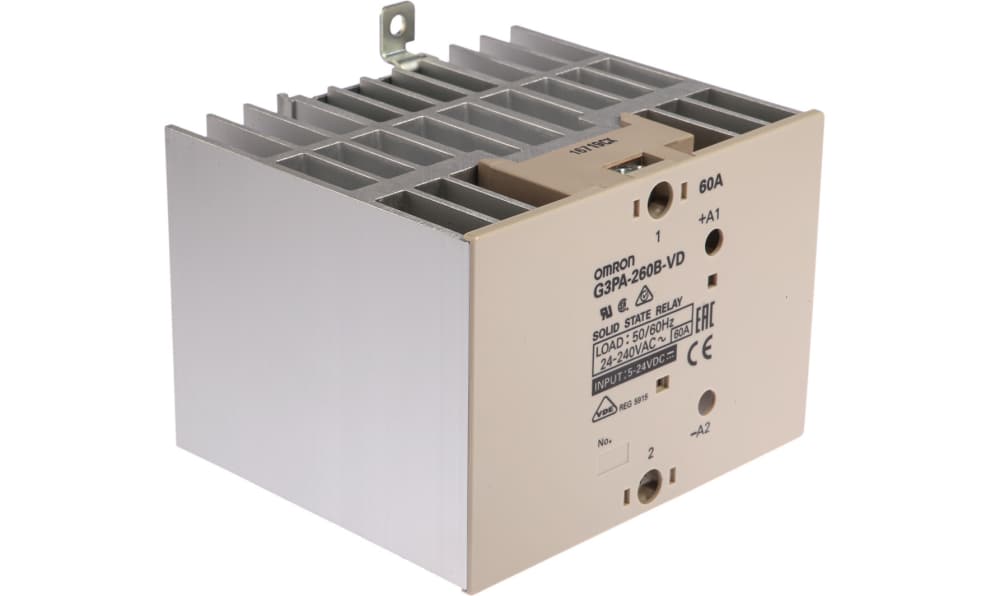 Omron G3PA-260B-VD 5-24VDC, G3PA Series Solid State Relay, 60 A Load, Panel Mount, 264 V Load, 30 V Control