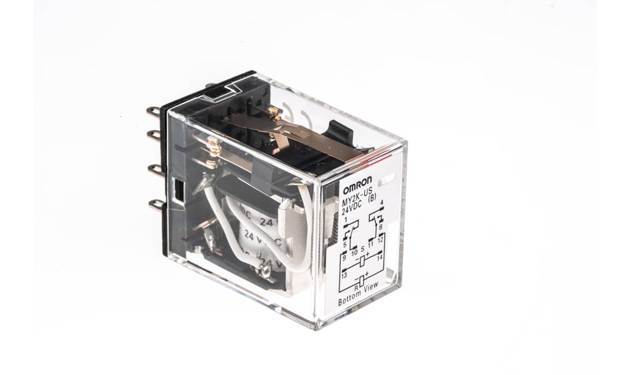 Omron MY2K-US 24VDC, Plug In Latching Power Relay, 24V dc Coil, 3A Switching Current, DPDT
