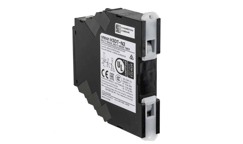 Omron H3DT-N2 24-240VAC/DC, H3DT Series DIN Rail Mount Timer Relay, 24 → 240V ac/dc, 4-Contact, 0.1 s → 100h, DPDT