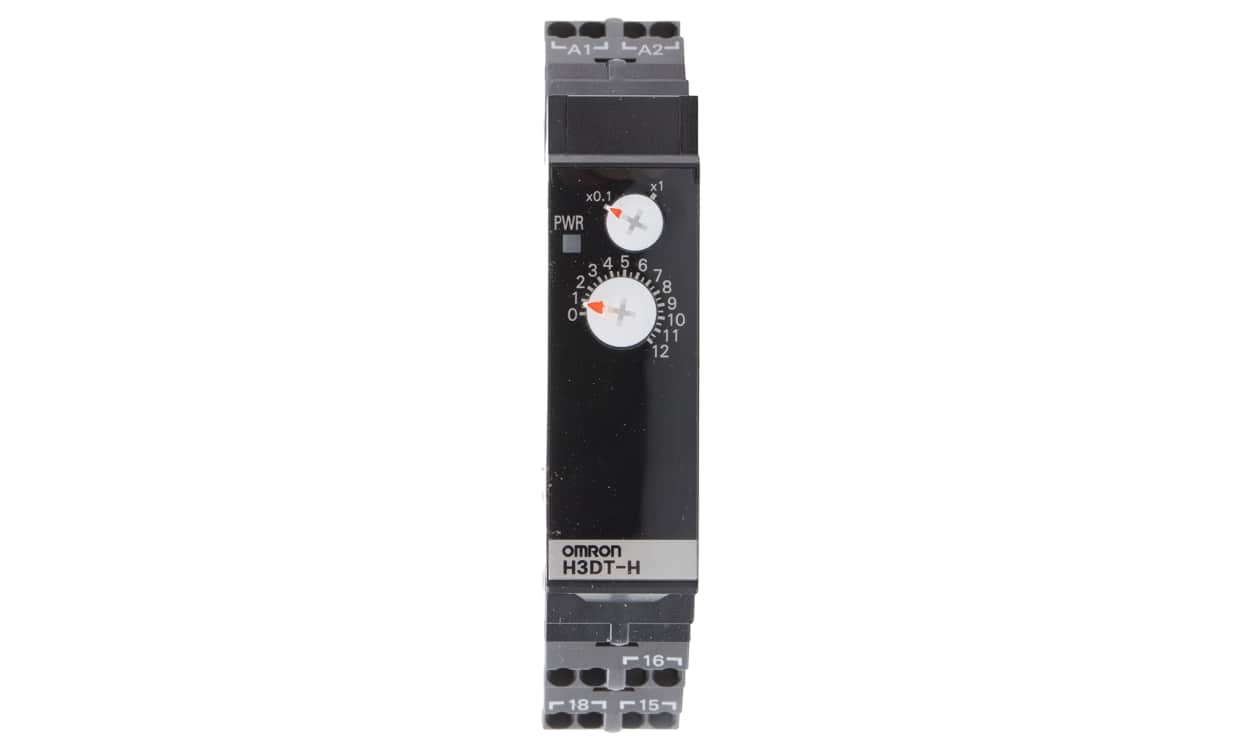 Omron H3DT-HBS 24-48VAC/DC, H3DT Series DIN Rail Mount Timer Relay, 24 → 48V ac/dc, 2-Contact, 1 → 120s, 1-Function, SPDT