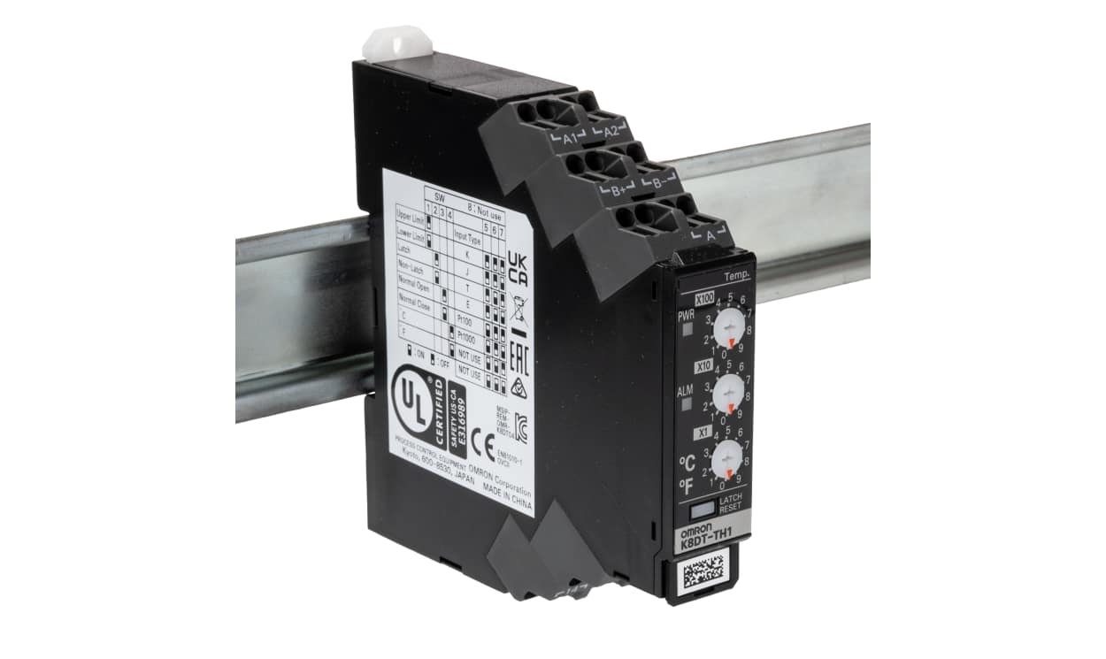 Omron K8DT-TH1CD, Temperature Monitoring Relay, SPDT, DIN Rail - generaltechuae