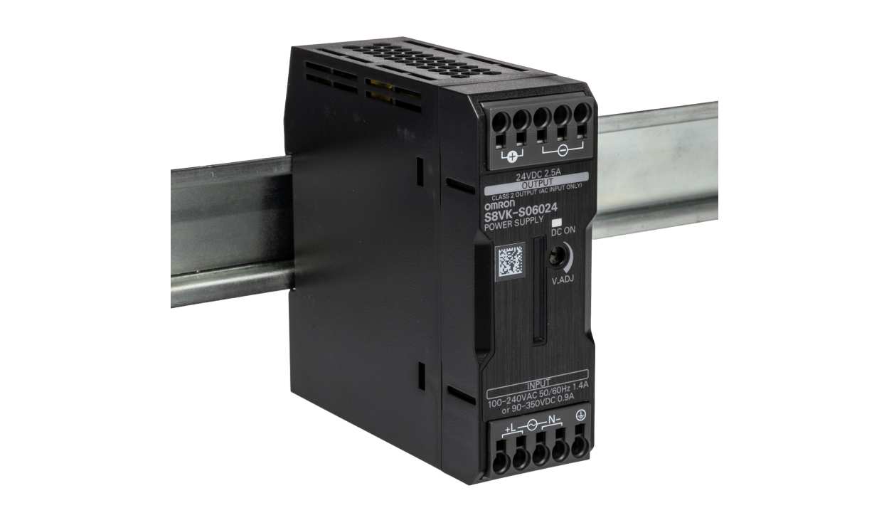 Omron S8VK-S06024, S8VK-S Switched Mode DIN Rail Power Supply, 85 → 264 V ac / 90 → 350V dc ac, dc Input, 24V dc dc
