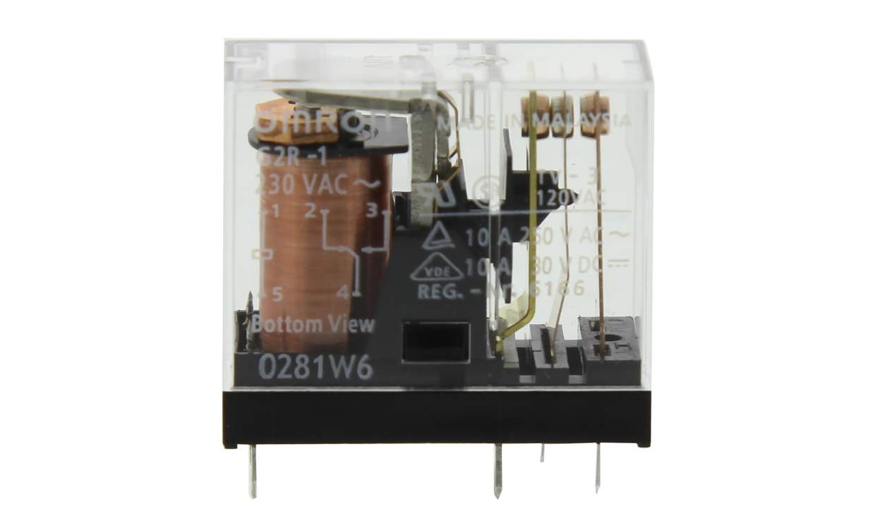 Omron G2R-1 AC230, PCB Mount Power Relay, 230V ac Coil, 10A Switching Current, SPDT - generaltechuae